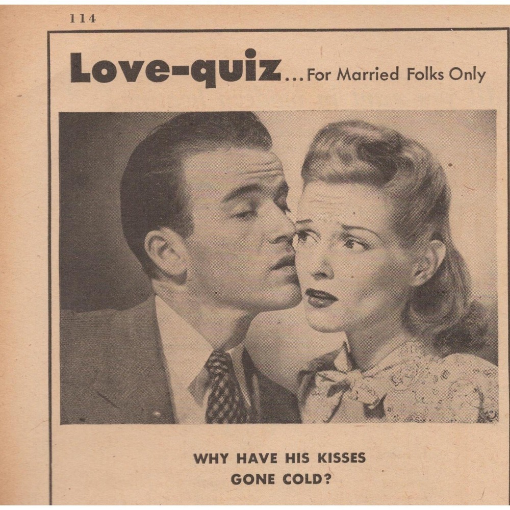 1947 Lysol Feminine Hygiene Vintage Print Ad Love Quiz Marriage Mid Century Deco
